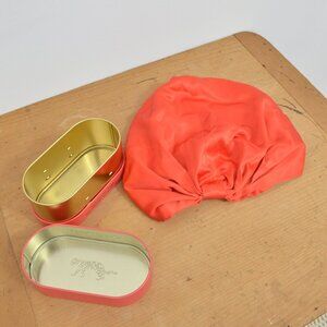 lina lennox Organic Silk Hair sleep Bonnet Tomato Red